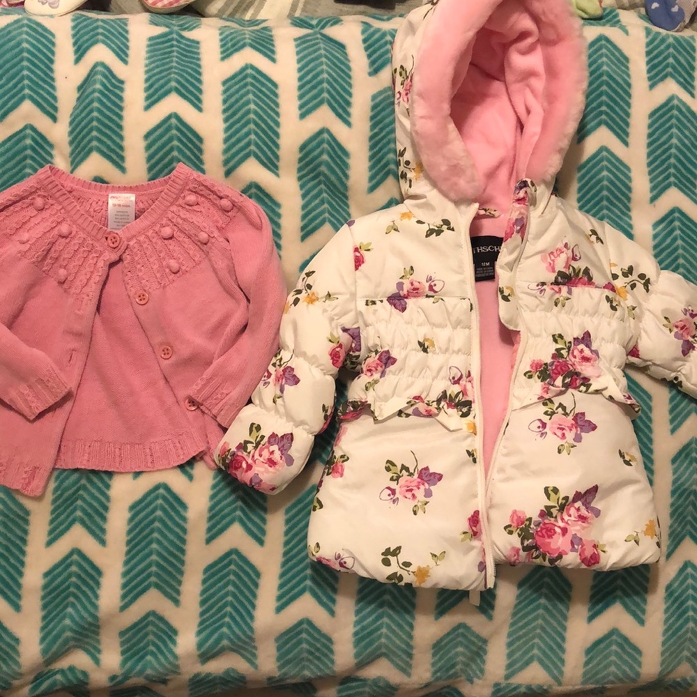 Girls winter coat and cardigan